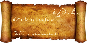 Órás Luciusz névjegykártya